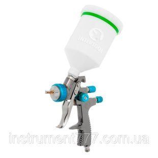 Краскопульт пневматический LVLP BLUE INTERTOOL PT-0134 : 200 л/мин, диаметр форсунки 1.4мм, 600 мл бачок PT-0134 фото