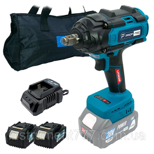 Мощный гайковерт ударный аккумуляторный PROFI-TEC PTW820BL POWERLine: с АКБ 2шт-20V 4.0Ah, 720 Нм 006594 фото