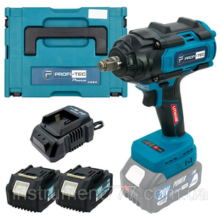 Мощный гайковерт ударный аккумуляторный PROFI-TEC PTW820BL POWERLine: с АКБ 2шт-20V 4.0Ah, 720 Нм 007043 фото